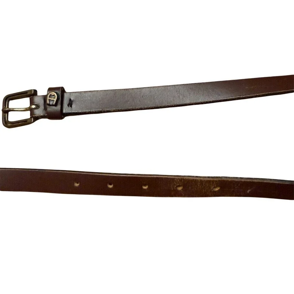 Etienne Aigner Belt Womens Size 36 Burgundy Logo Buckle